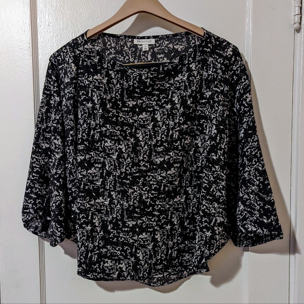 Prologue Flowy Blouse with Bell Sleeves